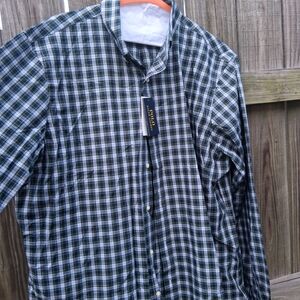 Brooks Brothers Navy and White Checkered Shirt